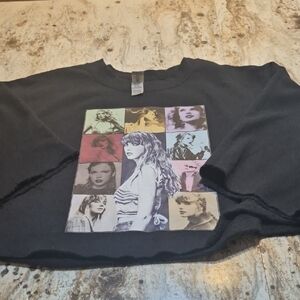 Black Graphic Swiftie Crop Top